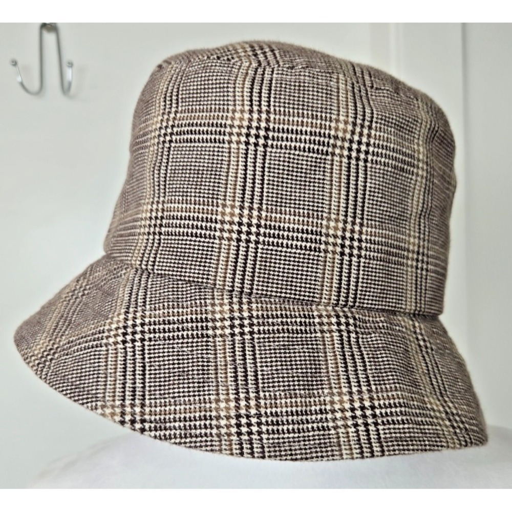 Muji Brown Plaid Bucket Hat Fall Quiet Luxury Minimalist Preppy